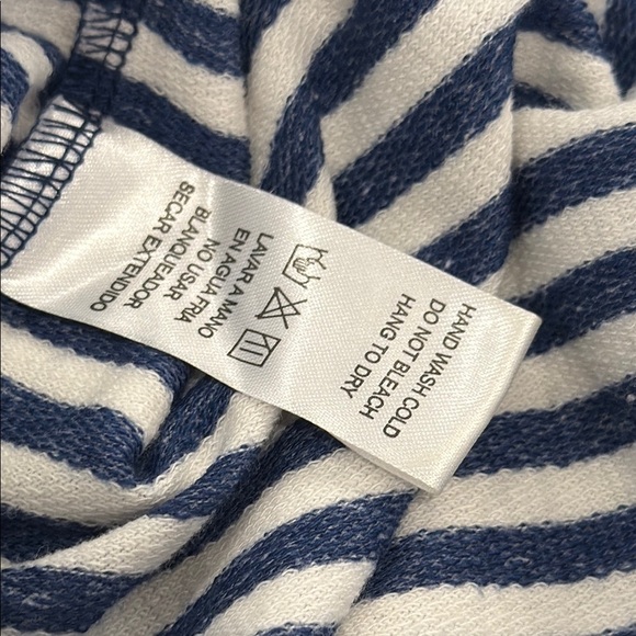 Copper Key Large Nautical Striped Blue and White Women's Lace Up Back Top - Picture 8 of 9